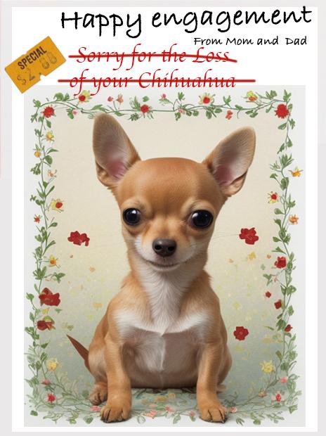 A greeting card of a dog